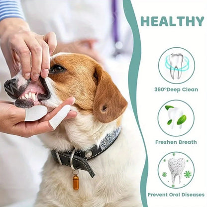 6pcs Pet Brushing Finger Cots – Dog & Cat Dental Care