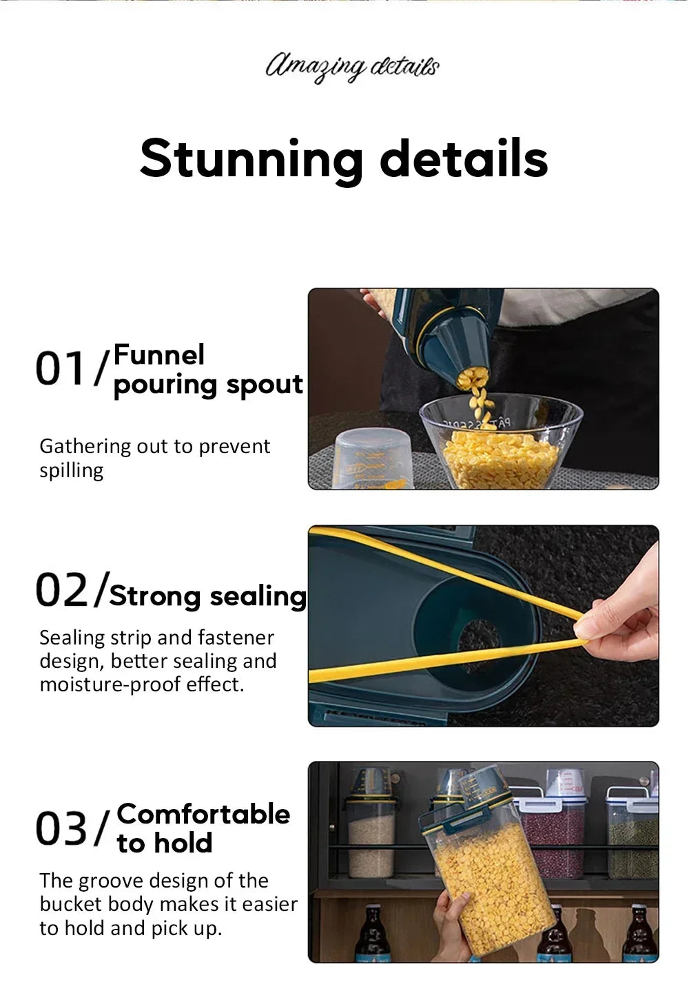 Pet Food Storage Bucket – Airtight Dog & Cat Food Grain Container